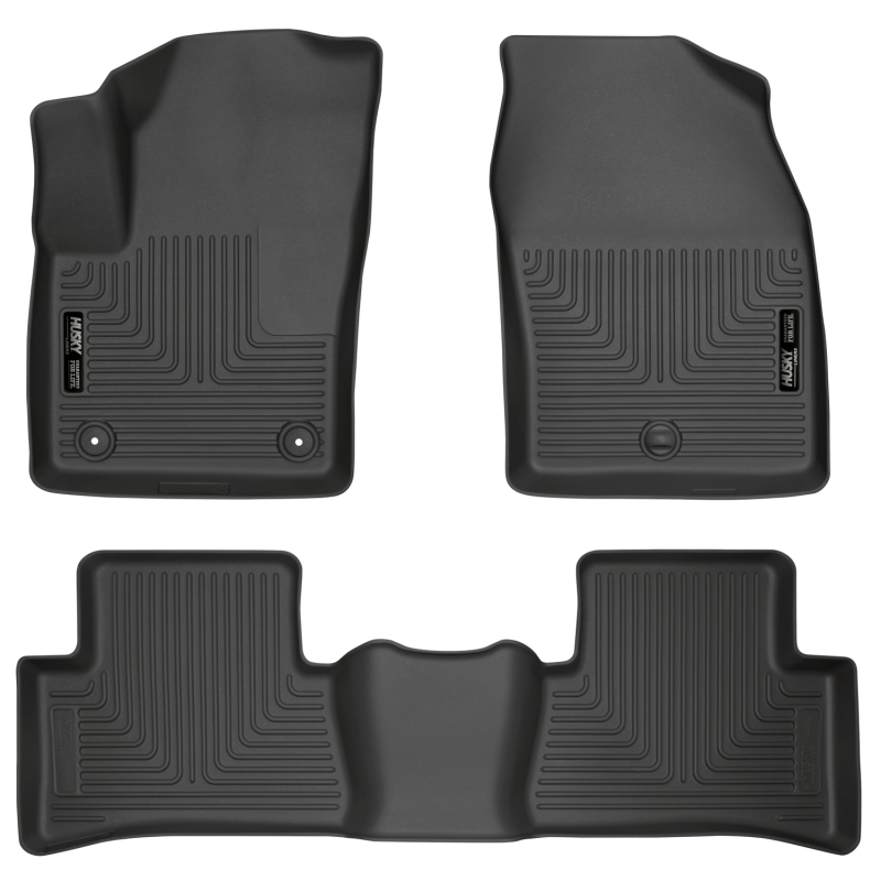 Toyota C-HR Floor Mats - Front + Rear - Husky Liners - Weatherbeater - Black - `18-`27